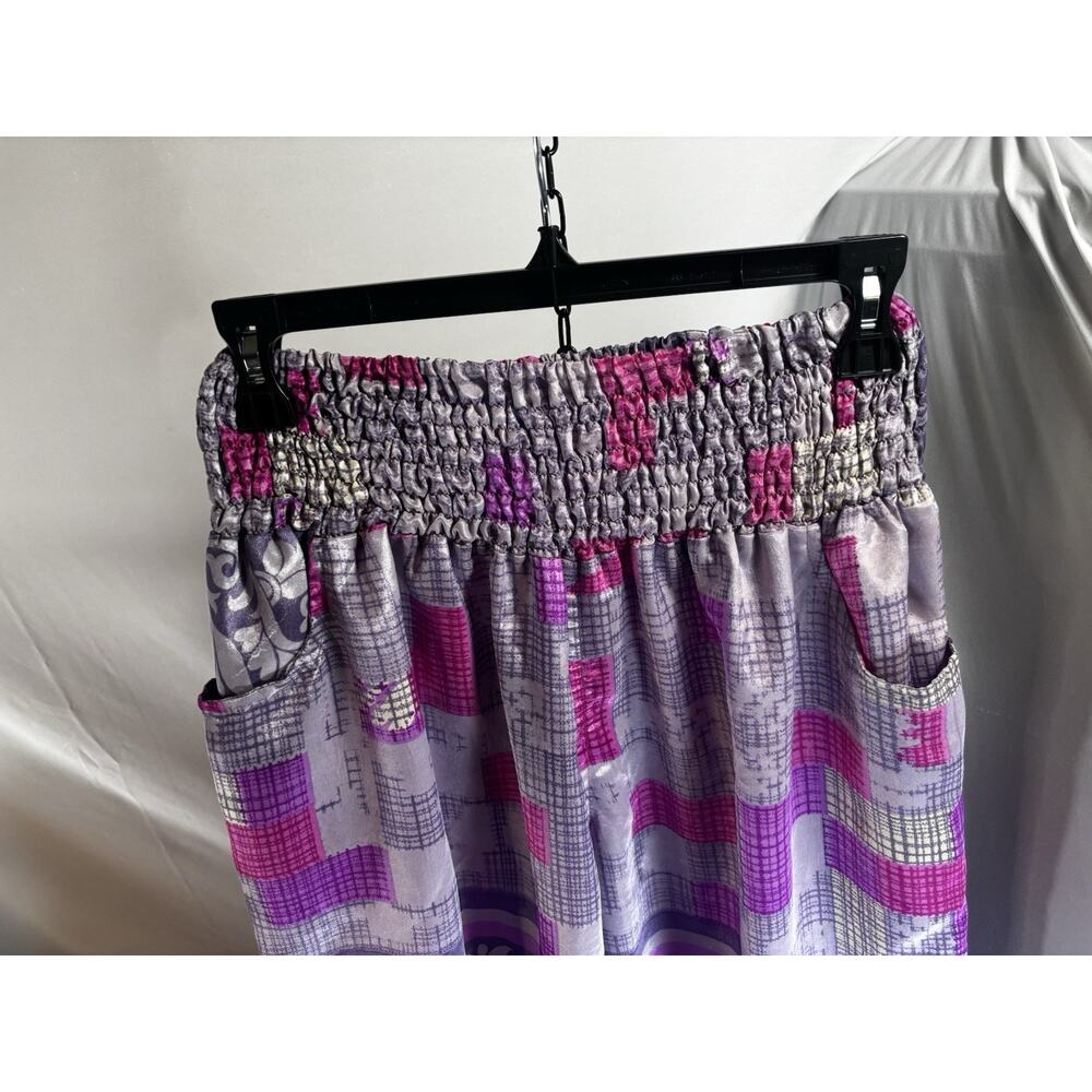Earthbound Trading Co Harem Pants Womens Small Purple Boho Festival Paisley - Picture 2 of 6